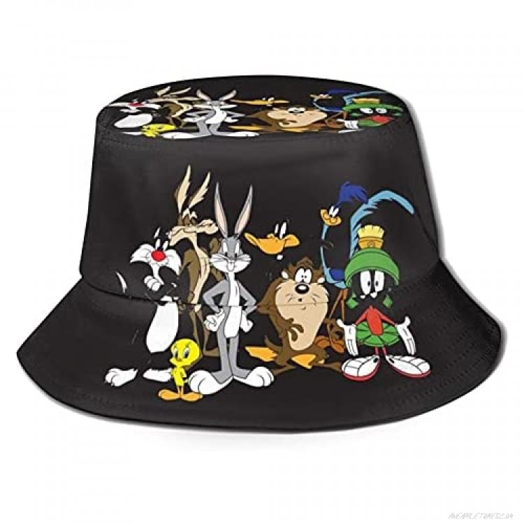 LALLRI Fashion Summer Cartoon L-oo ne-y Tu-NES Fisherman Hat Sun Beach Cap Basin Hat Breathable Bucket Hat Gifts for Men Women Teens