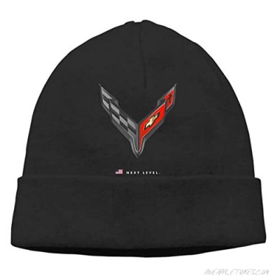 Next Level - 2020 C8 Corvette Warm Beanie Hat for Men Women - Unisex Winter Cuffed Plain Skull Knitted Hat Cap