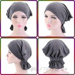 Ruffle Chemo Headwear for Women Cancer Turban Slouchy Cap Muslim Scarf Headband