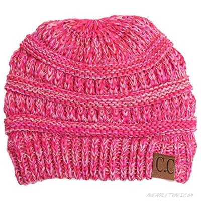 ScarvesMe Women's Trendy Four Tone Multi Color Ribbed Cable Knit Beanie