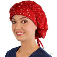 Shooting Stars (Red) - Designer Banded Bouffant Working Ponytail Style Cap