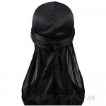 Silky Durag for Men Women Long-Tail 360 Wave Cap Durags Headscarf Muslims Headwraps Du-Rag Beanies Cap DUR9