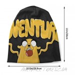 Slouchy Knit Beanie for Men & Women Adventure Time Jake The Dog Warm Snug Decorative Hat Cap Black