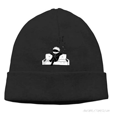 SNQUBOMAL Jujutsu Kaisen Knit Hat Cap Men and Women Lightweight Knit Hat Fashion Casual Warm Beanie Caps Black