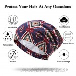 Syhood 6 Pieces Satin Lined Sleep Cap Slouchy Beanie Hat Bouffant Frizzy Natural Hair Wraps for Women