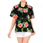HAPPY BAY Women's Camp Luau Tropical Hawaiian Shirt Regular Fit Short Sleeve