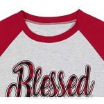 Blessed to Be Called Mimi Shirt Women Plaid Blessed Mama Tees Shirt Raglan 3/4 Sleeve Grandma Shirts with Sayings