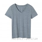 Dolcevida Women's 2 Pack Soft Basic T Shirts Comfort V Neck Short Sleeve Tees Tops