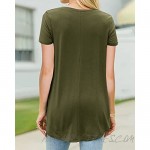 Fekermia Womens Short Sleeve Basic Solid Tshirts Summer Crewneck Casual Loose Tunic Tops