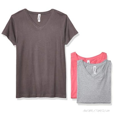 Marky G Apparel Women's Fine Jersey V-Neck Longer Length T-Shirt (Pack of 3)