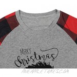 Merry Christmas Truck Tree Graphic Cute Shirt Women's Plaid Splicing Long Sleeve Raglan Tees Baseball Tops