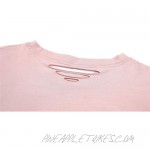 Nicetage Women's Short Sleeve Tee Tie Dye Letter Print Crop Tops Distressed Crop T Shirt