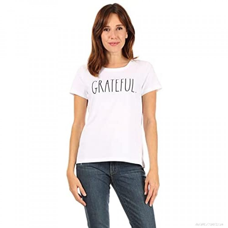 Rae Dunn Women's Cotton Polyester Short Sleeve Crew Neck Icon T-Shirt