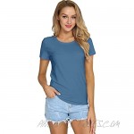 RightPerson Women's Casual Short Sleeve Crewneck T-Shirt Basic Solid Slim Cotton Tops