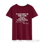 RMCMS Human Be Kind Women Self-Defense Warning T-Shirt Dont Be Rude to Me Cuz Ill Make You Cry Print Tee Tops