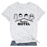 Rosebud Motel Letter T-Shirts for Women Sleeve Graphic Printed Tshirt Funny Tee Tops Round Neck Women Clothes