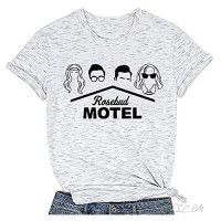 Rosebud Motel Letter T-Shirts for Women Sleeve Graphic Printed Tshirt Funny Tee Tops Round Neck Women Clothes