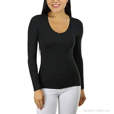ToBeInStyle Womens' Basic Long Sleeve V-Neck T-Shirt