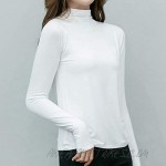 Women's Basic Mock Neck Long Sleeve Slim Fit Turtle Neck T Shirt Tops