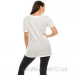 Women’s Plain Basic Cotton V Neck Scoop Crew Neck Short Sleeve T-Shirt Comfort top (S~3XL)