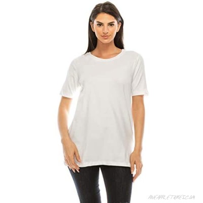 Women’s Plain Basic Cotton V Neck Scoop Crew Neck Short Sleeve T-Shirt Comfort top (S~3XL)