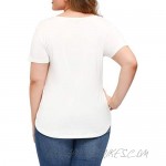 Women’s Short Sleeve Criss Cross V Neck T Shirts Regular &Plus Size Summer Tops S-3X