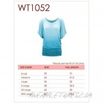 WT1052 Womens Round Neck Short Sleeve Dip-Dye Dolman Top
