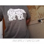 Yuan Women Mama Bear Shirt Graphic Tee Short Sleeve Tops Mom Shirt Gift Mama Top