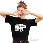 ZSIIBO Women's Mama Bear T Shirts Funny Graphic Summer Tee Cute Printed Tops