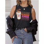 Dunkie Junkie Coffee Tank Tops for Women Funny Letter Print Casual Sleeveless Tee Tops