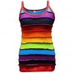 Womens Rainbow Striped Hippie Top