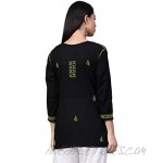 Ada Indian Hand Embroidered Pure Cotton Chikan Top Tunic Blouse for Women A100555