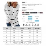 Effeltch Oversized Womens Casual Striped Print Long Sleeve and Short Sleeve Hoodies Tunic Tops Plus Size(S-5XL)