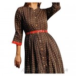 ladyline Anarkali Long Kurtis for Women Ethnic Printed Indian Tunic Kurta Dress Floor Length Gown