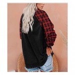 LuckyMore Women's Christmas Sweatshirts Casual Crewneck Long Sleeve Loose Pullover Tops