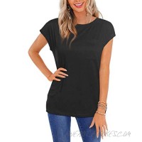MIDOVAN Summer Shirts for Women Casual Batwing Sleeve Tops T-Shirts Black