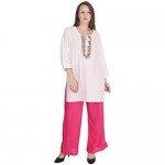SKAVIJ Women's Cotton 3/4 Sleeve Tunic Top Kurta Summer Dress