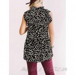 Sureaciha Women's Tunic Tops Casual Leopard Print Ruffle Sleeve Babydoll Blouse Loose Peplum Shirts