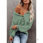 Womens Button Up Shirt Long Sleeve Casual Loose Hooded Sweatshirt Blouse Tops