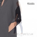 ZANZEA Women Chiffon Tunic Blouse Shirt Summer Swimsuit Beach Cover Up Shirt Bikini Beachwear Bathing Suit Beach Dress