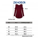 ZKHOECR Women's Long Sleeve Cold Shoulder Casual Tshirt Blouse Sexy Tunic Blouse Tops